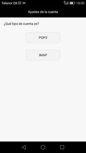 Seleccione POP3 o IMAP