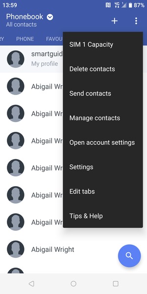 Select Manage contacts