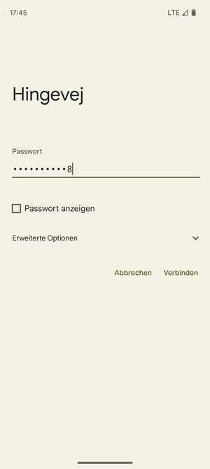 Geben Sie das WLAN-Passwort ein und wählen Sie Verbinden