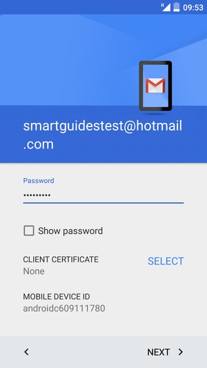 Enter your password and select NEXT