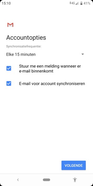 Selecteer VOLGENDE