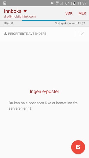 Kontoen er klar til bruk