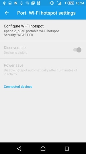 Select Configure Wi-Fi hotspot