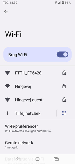 Vælg det trådløse netværk, du ønsker at oprette forbindelse til