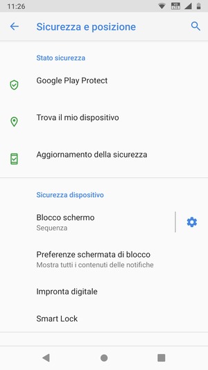 Il tuo telefono è ora protetto dal blocco schermo.