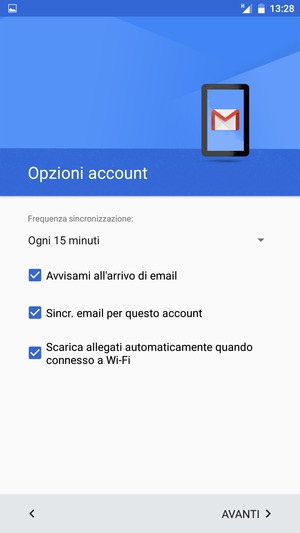 Seleziona AVANTI