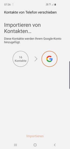Ihre Kontakte werden in Ihrem Google Konto gespeichert und auf Ihrem Handy gespeichert, wenn Google das nächste Mal synchronisiert wird.
