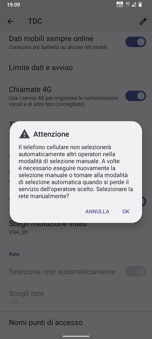 Seleziona OK