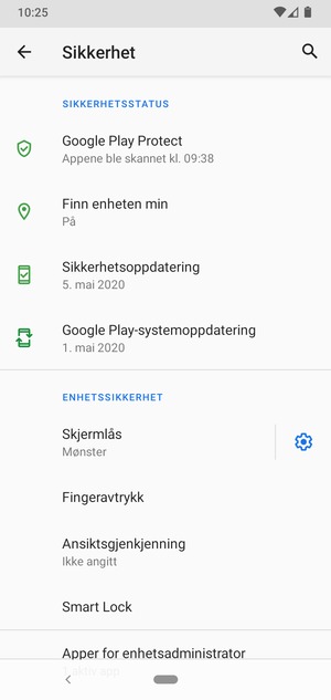 Telefonen din er nå sikret med en skjermlås
