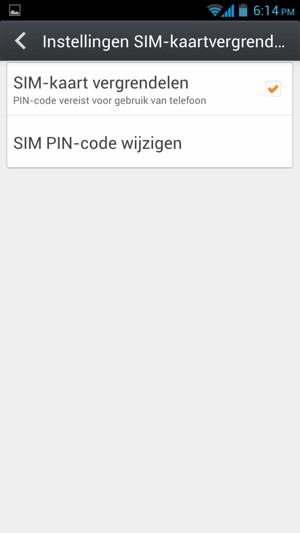 Selecteer SIM PIN-code wijzigen