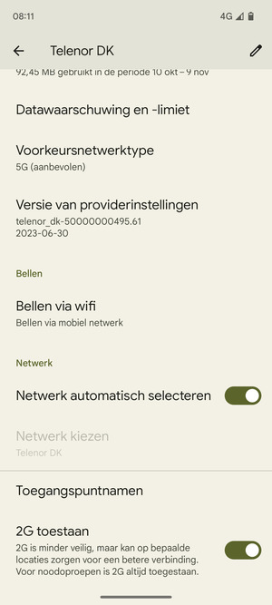 Scroll naar en selecteer Toegangspuntnamen