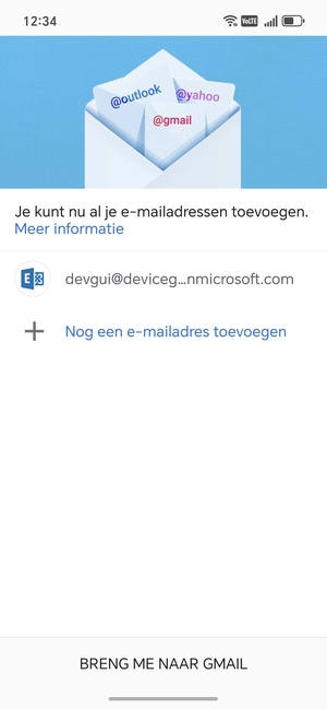 Selecteer BRENG ME NAAR GMAIL