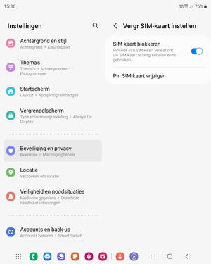 Selecteer Pin SIM-kaart wijzigen