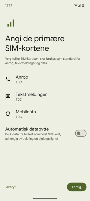 Velg ønsket alternativ og velg Ferdig