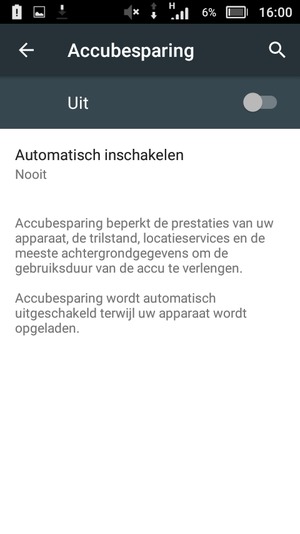 Schakel Accubesparing in