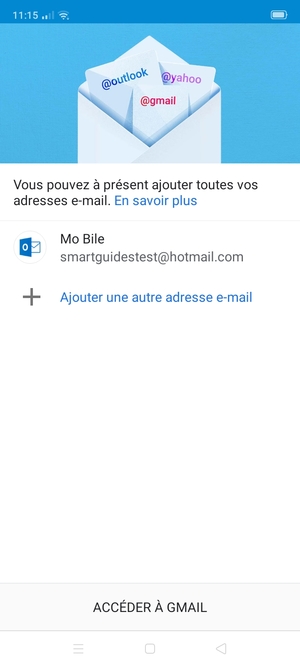 Sélectionnez ACCÉDER À GMAIL