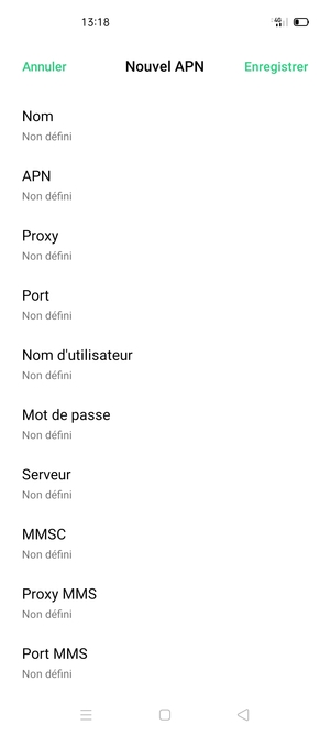 Saisissez les informations MMS
