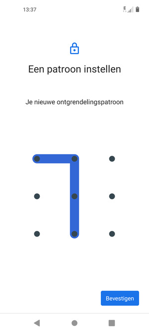 Teken het ontgrendelingspatroon nogmaals en selecteer Bevestigen