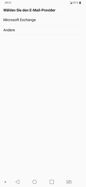 Wählen Sie Microsoft Exchange