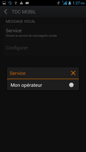 Cochez la case Mon opérateur
