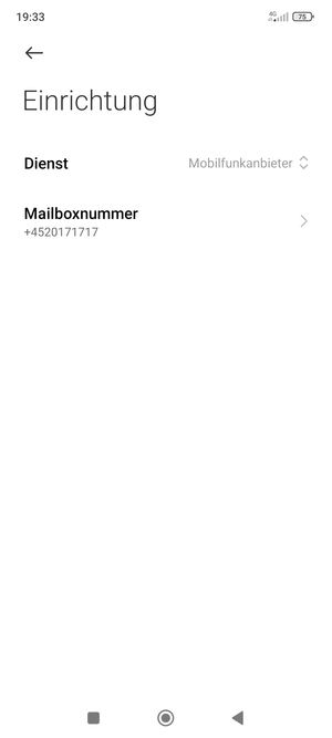 Wählen Sie Mailboxnummer