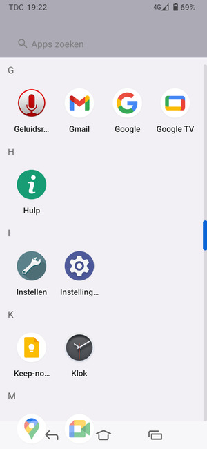 Scroll naar en selecteer Instellingen