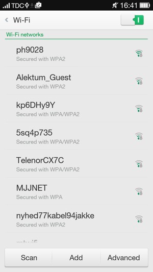 Select the wireless network you want to connect to