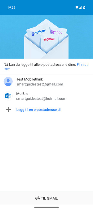 Velg GÅ TIL GMAIL