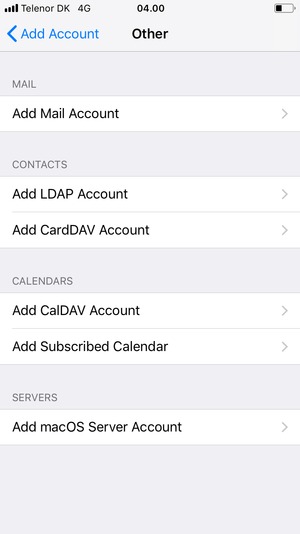 Select Add Mail Account