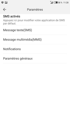 Sélectionnez Message texte(SMS)