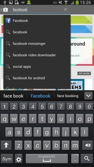 Enter the app name and select Search