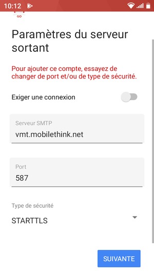 Sélectionnez Type de sécurité