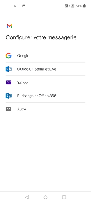 Sélectionnez Google