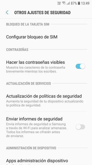 Seleccione Configurar bloqueo de SIM