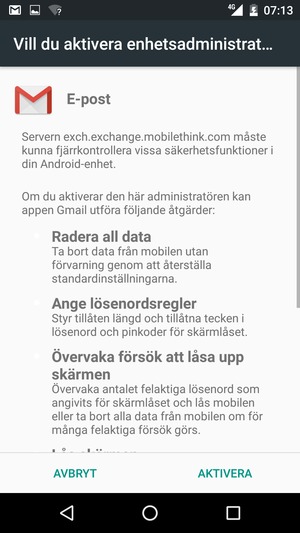 Välj AKTIVERA