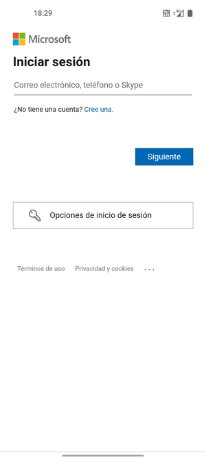 Introduzca su Dirección de correo electrónico y seleccione Siguiente