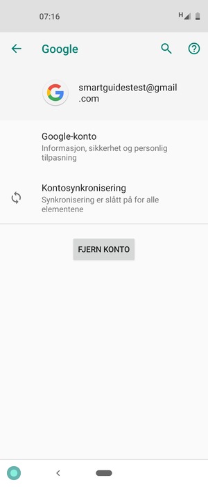Velg Kontosynkronisering
