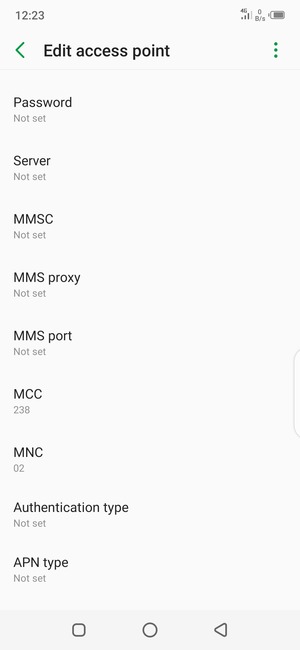 Scroll down and enter MMS information