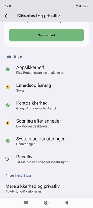 Scroll til og vælg System og opdateringer