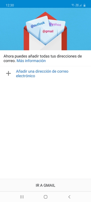Seleccione Añadir una dirección de correo electrónico
