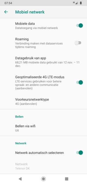 Schakel Netwerk automatisch selecteren uit