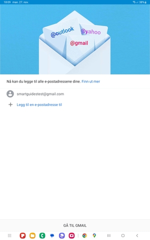 Velg GÅ TIL GMAIL