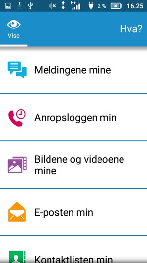 Velg E-posten min