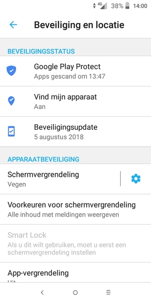 Selecteer Schermvergrendeling