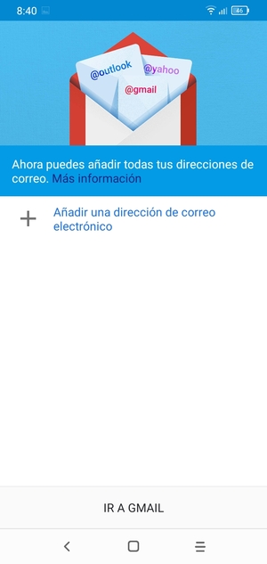 Seleccione Añadir una dirección de correo electrónico