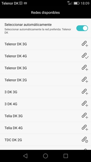 Seleccione un operador de red de la lista