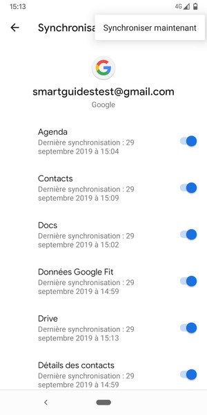 Sélectionnez Synchroniser maintenant