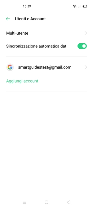 Seleziona il tuo account Google