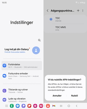 Vælg Nulstil