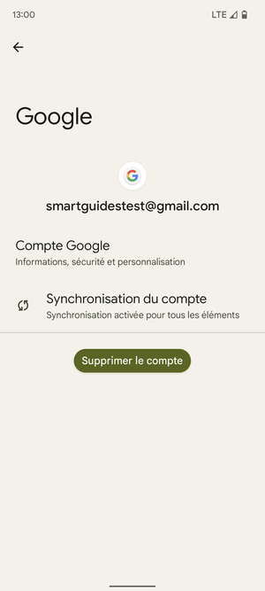 Sélectionnez Synchronisation du compte